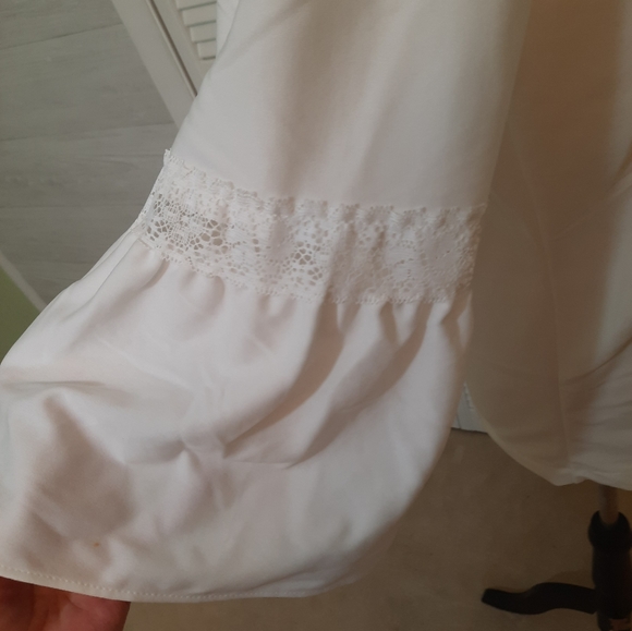 RARE vtg white lace blouse USA sz 13/14 new fashion creation NWT *J - Picture 5 of 7